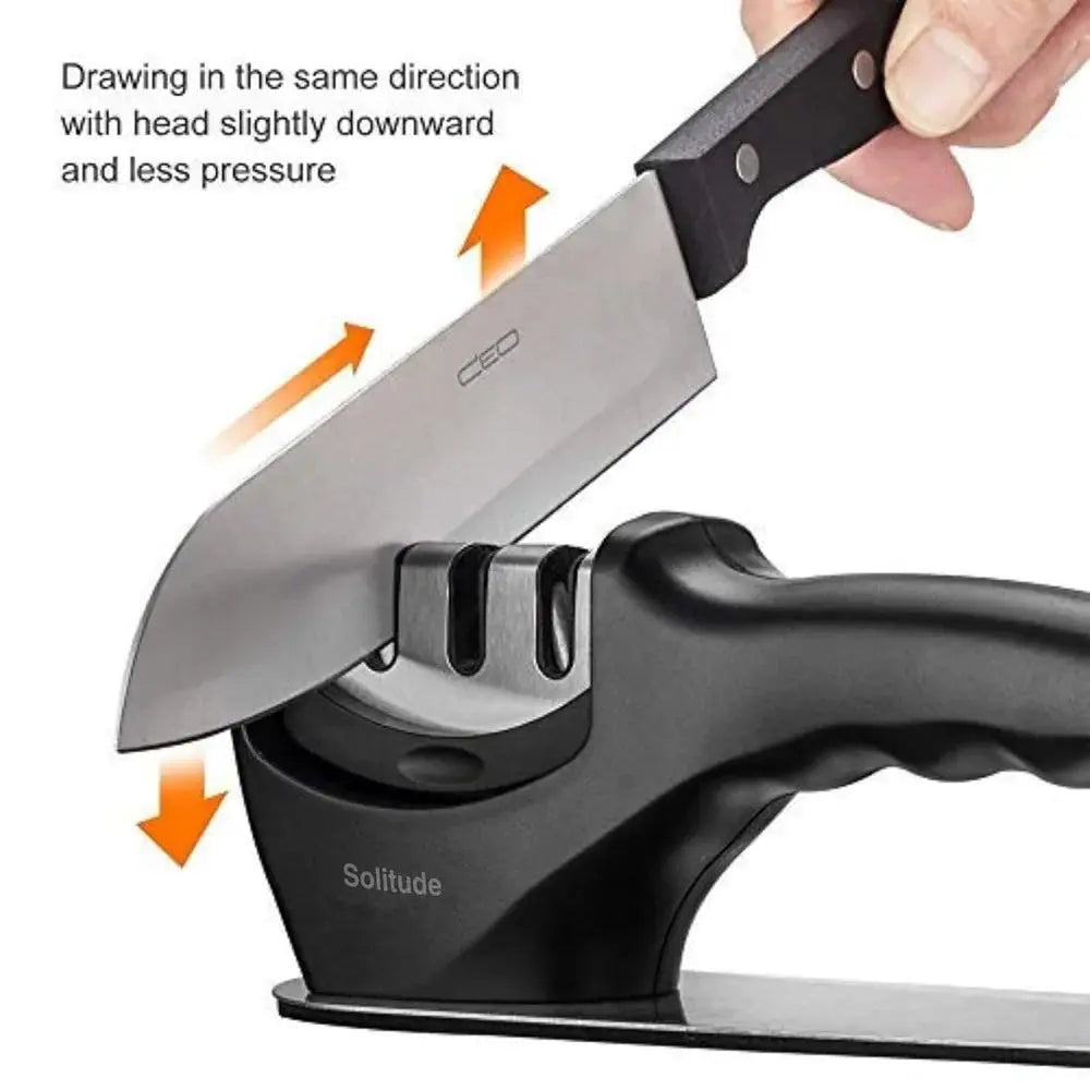 knife sharper| Rebee Vision Manual Knife Sharpener| 3 Stage Sharpening Tool for Ceramic Knife and Steel Knives |(Manual Knife Sharpener) (Pack of 1)| emmymart