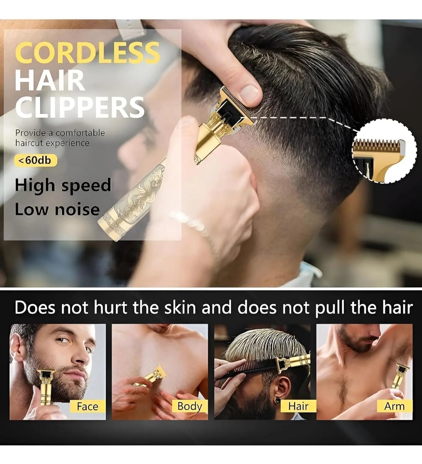 HAIR TRIMMER| VinTage T9 Professional Trimmer Professional Cordless Hair Clipper for Men emmymart