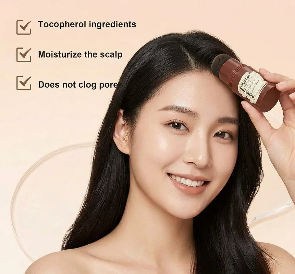 Get a perfect hairline in 2 minutes — look younger & more confident instantly | Hairline Powder Stick - Instant Hair Root Touch-Up | 3-in-1 Hairline Filler emmymart