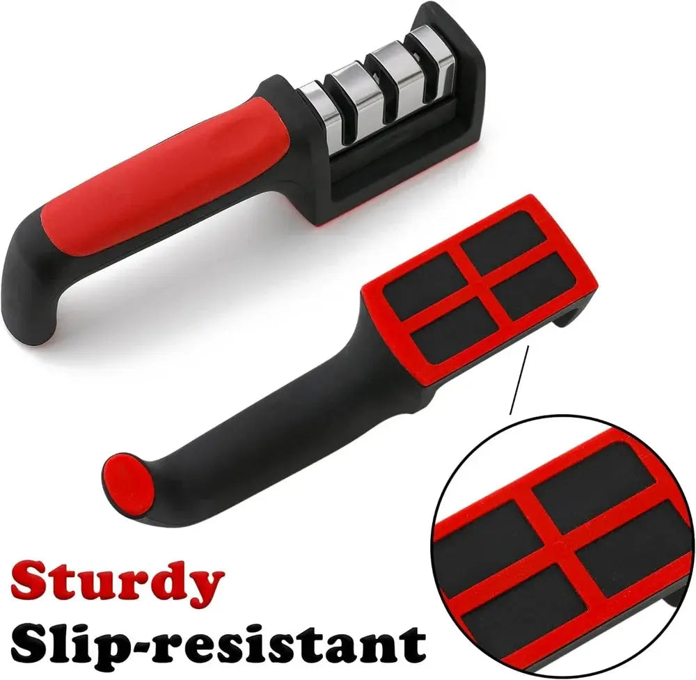 knife sharper| Rebee Vision Manual Knife Sharpener| 3 Stage Sharpening Tool for Ceramic Knife and Steel Knives |(Manual Knife Sharpener) (Pack of 1)| emmymart