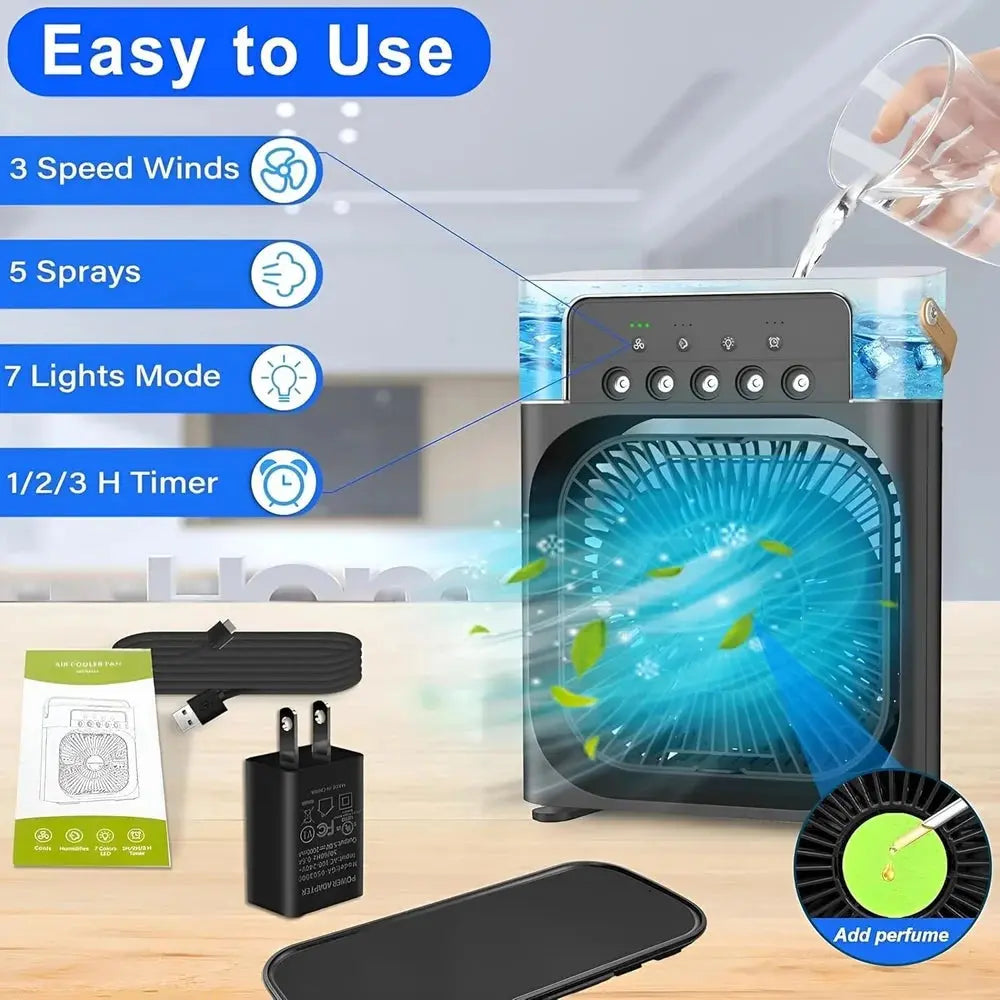 Mini cooler fan| Mini Mist Cooler with Metal Body (25L Tank Capacity) emmymart