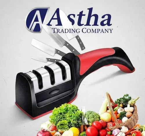 knife sharper| Rebee Vision Manual Knife Sharpener| 3 Stage Sharpening Tool for Ceramic Knife and Steel Knives |(Manual Knife Sharpener) (Pack of 1)| emmymart